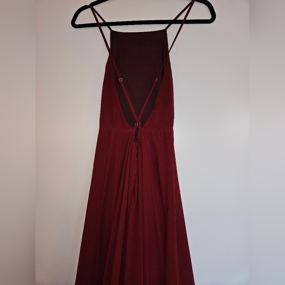 Lulu's Burgundy Halter Bridesmaid Dress - Picture 14 of 14